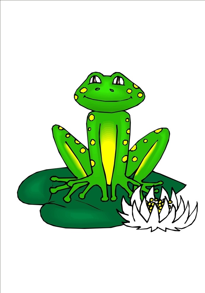 蛙 青蛙 卡通 动物 卡通青蛙 矢量素材 青蛙素材 莲花 荷叶 生物世界 野生动物