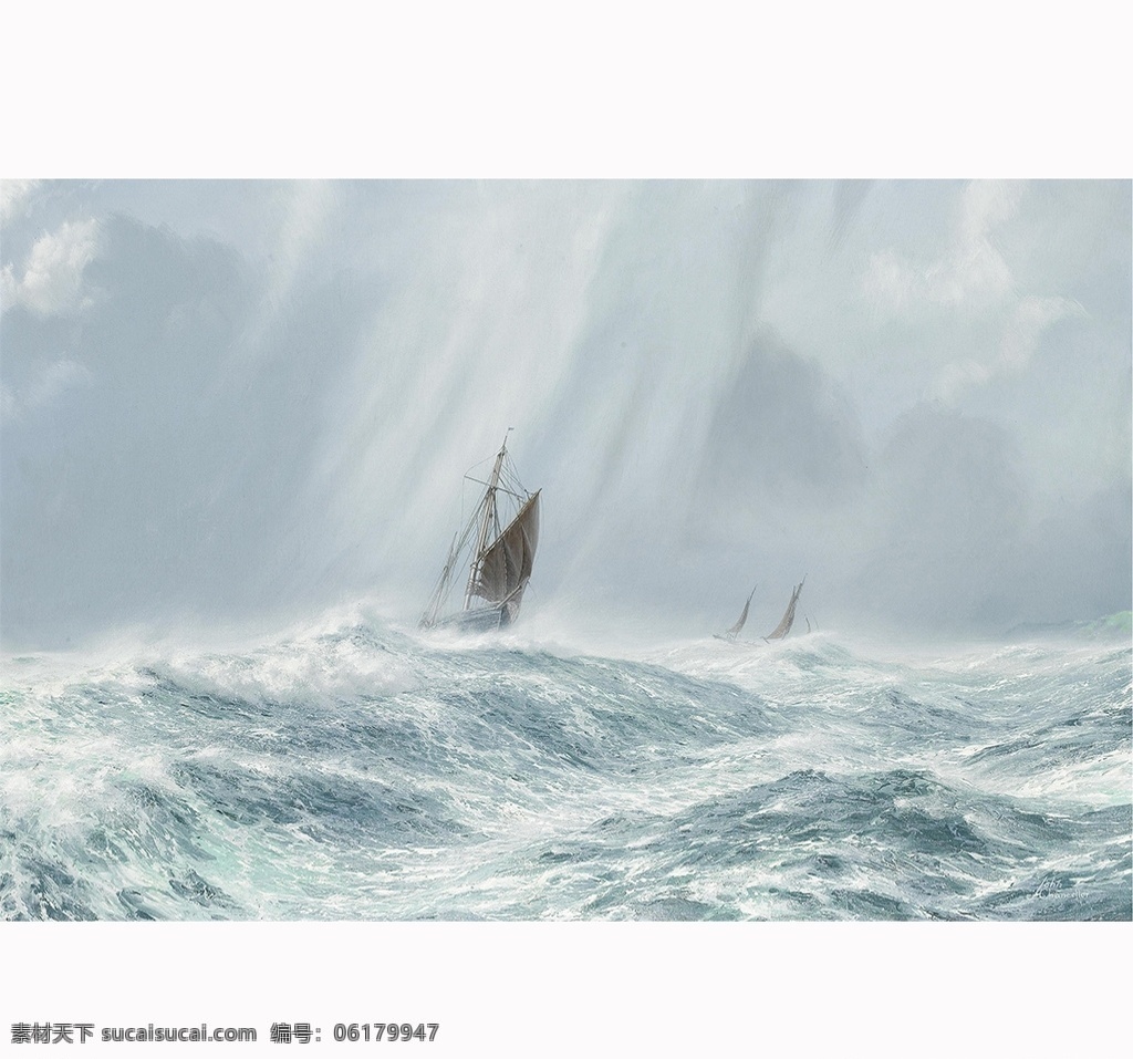 欧式油画 宫廷 风景 装饰画 海报 无框画 复古 抽象 帆船 航海 大海 油画 文化艺术 绘画书法