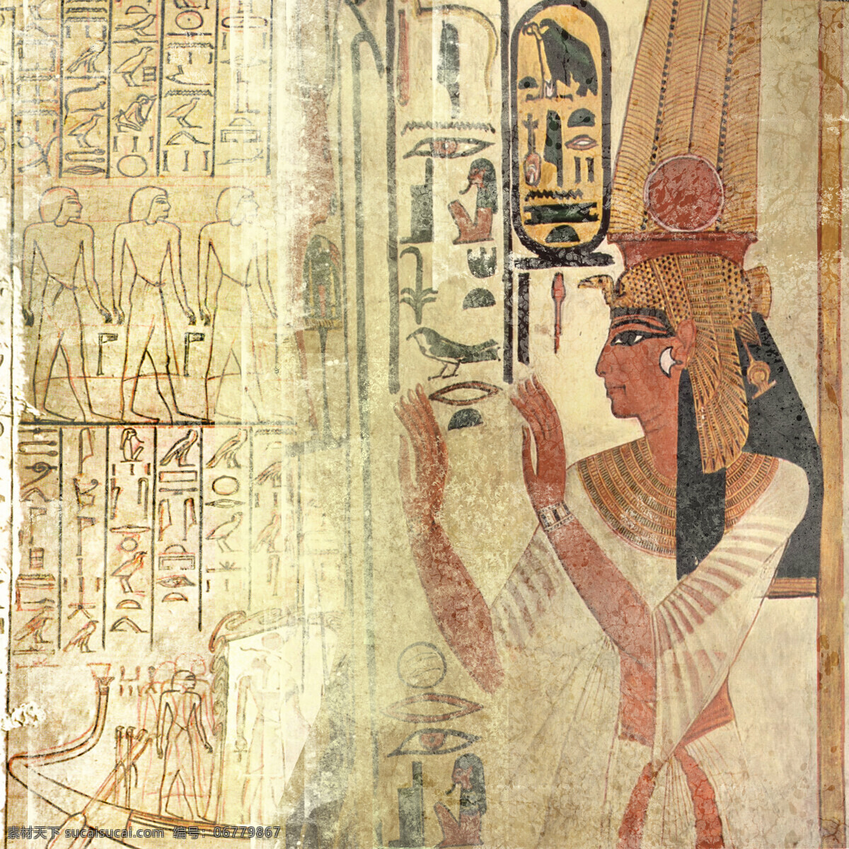 埃及 王后 埃及王后 埃及女人 埃及传统图案 埃及图腾 埃及壁画 古埃及文化 传统图案 文化艺术