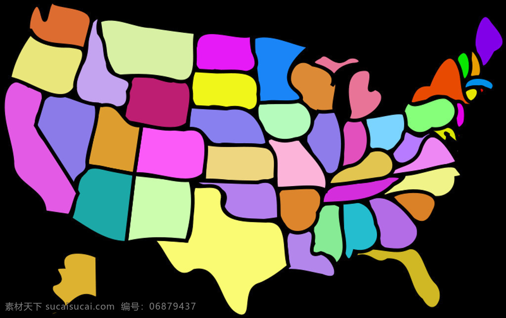 美国 地图 卡通 美国地图 状态 联合的 矢量图 其他矢量图