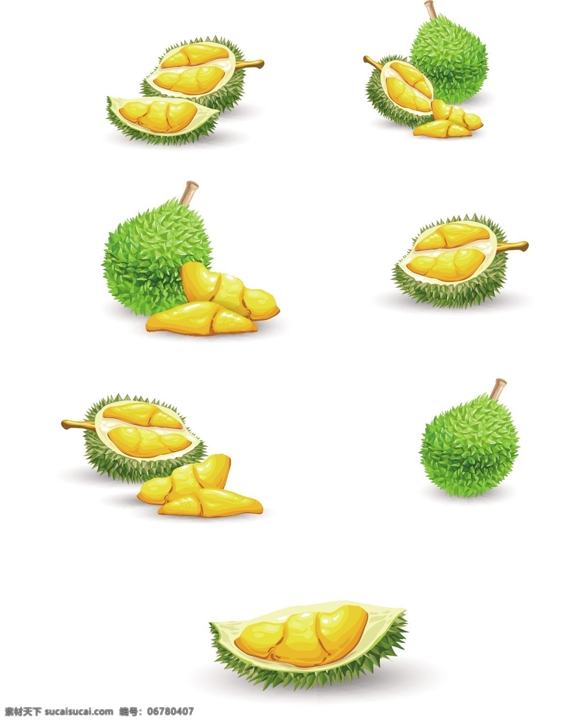 热带水果 榴莲 图标 美味 水果 元素 热带