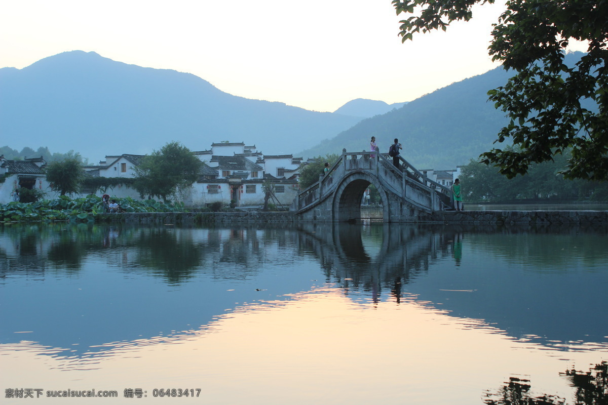 宏村 早晨 水乡 画桥 古老房子 国内旅游 旅游摄影