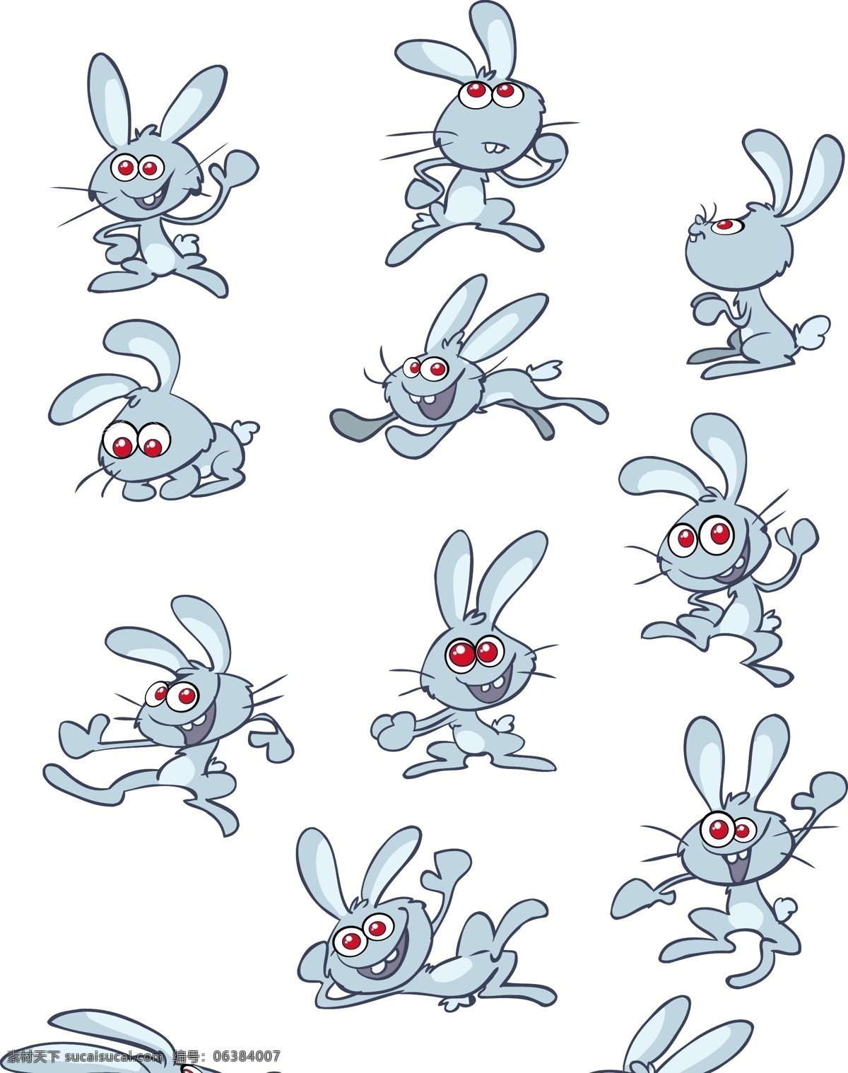 可爱 的卡 通 小 兔子 矢量 奔跑 卡通 矢量素材 兔 小白兔 小兔子 大耳朵 伊面 矢量图 其他矢量图