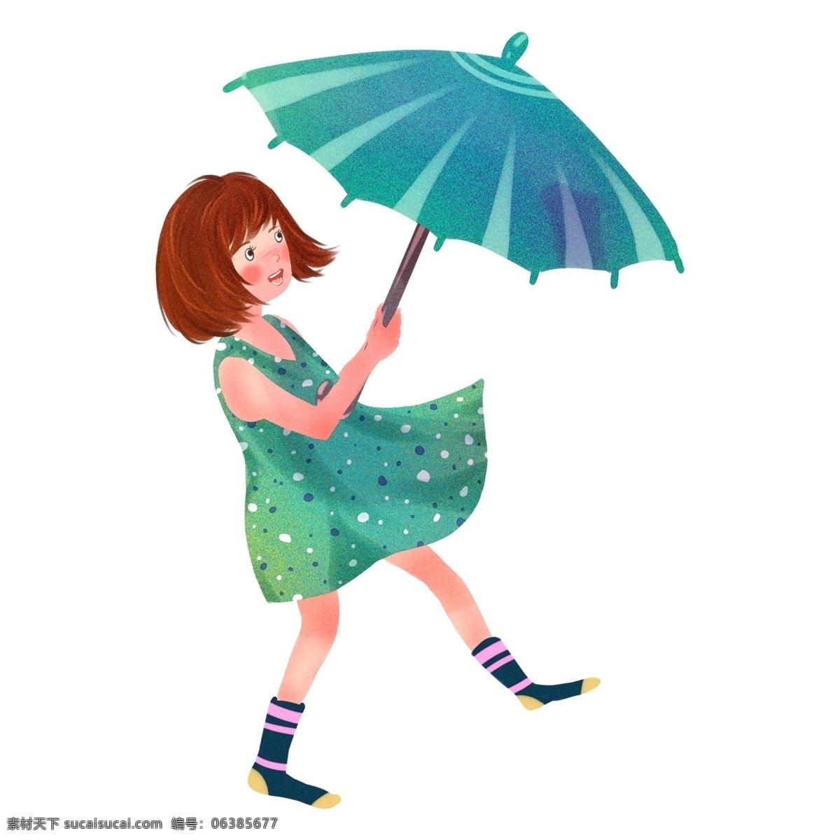 雨伞 下 女孩 免 抠 元素 打伞 小清新 可爱女孩 png元素 免抠元素 人物