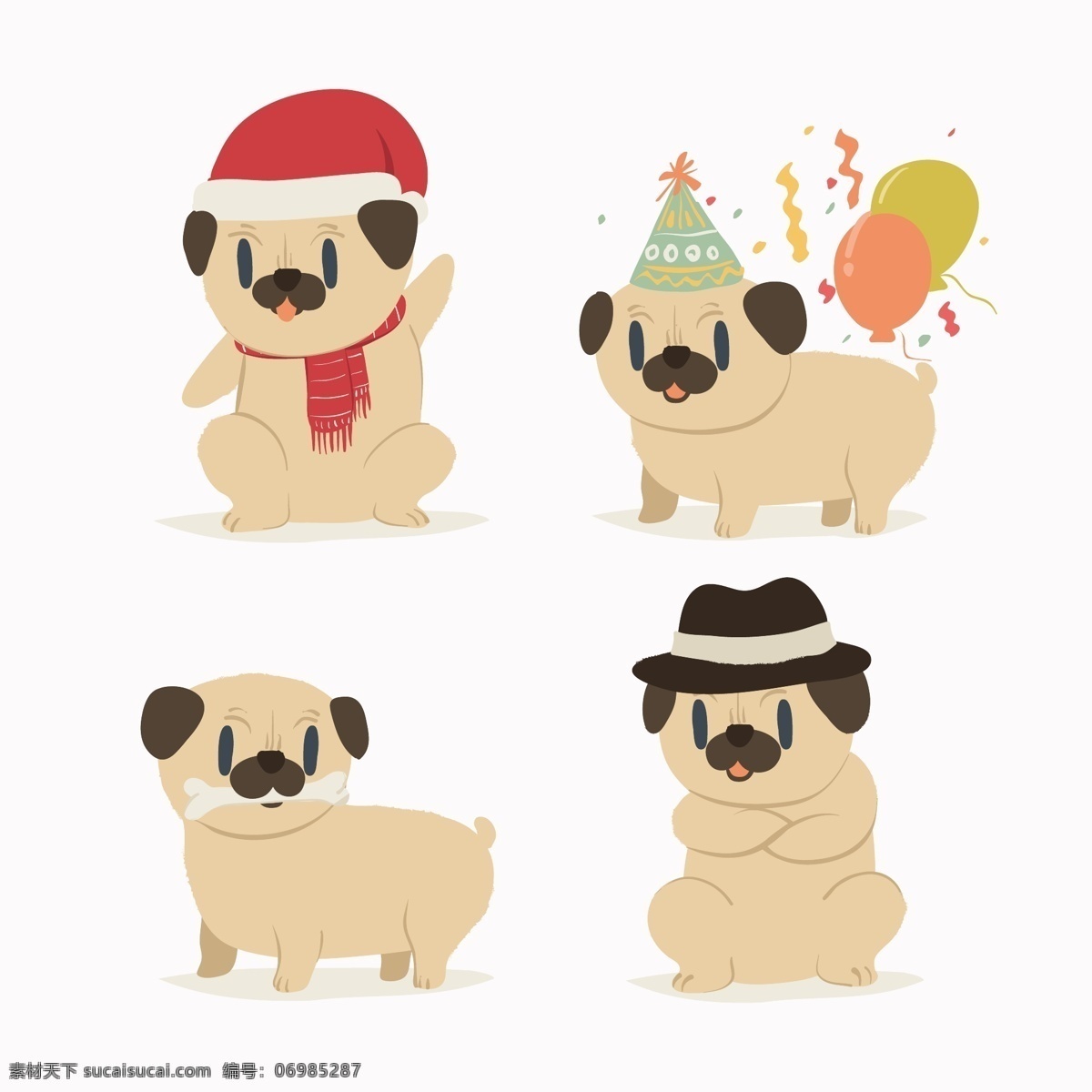 插画 柴犬 动物 狗 哈巴狗 卡通 卡通狗 可爱 可爱宠物 犬 生肖 手绘 棕色