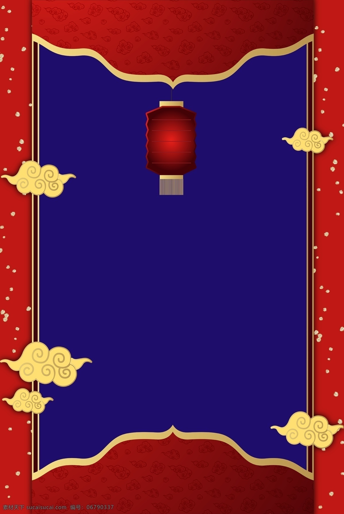 卡通 喜庆 边框 创意 背景 喜庆边框 中式 灯笼 红色背景 祥云 2019新年 合成