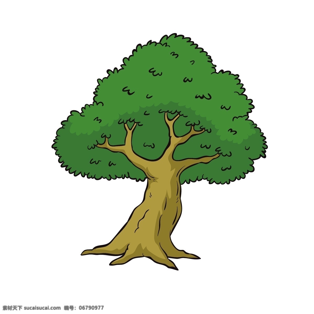 卡通 手绘 榕树 矢量 卡通手绘 手绘树 树木 手绘榕树 绿色 绿色树 绿色树木 绿色的树木 春天的树木