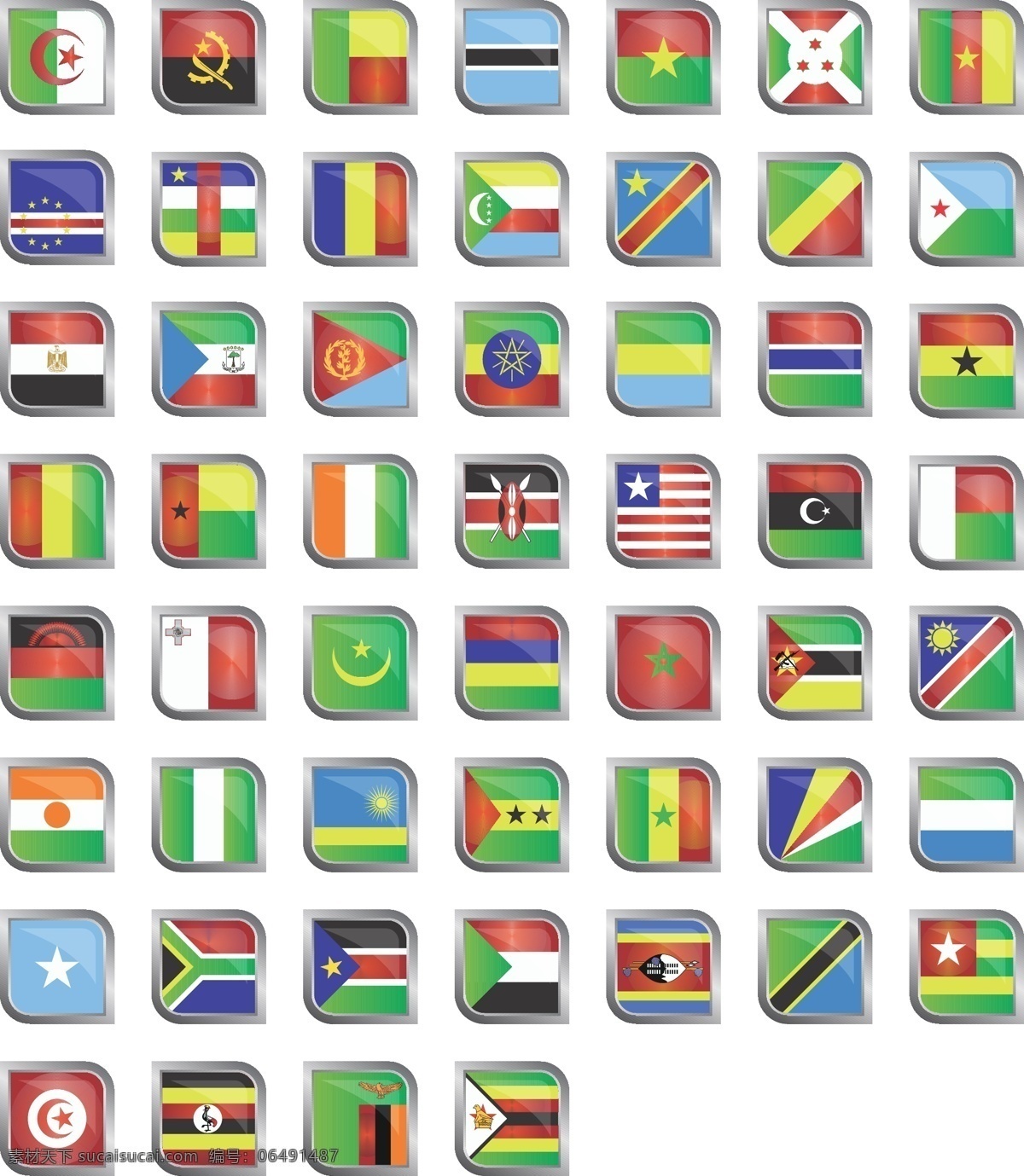 非洲 国旗 图标 集合 国旗图标