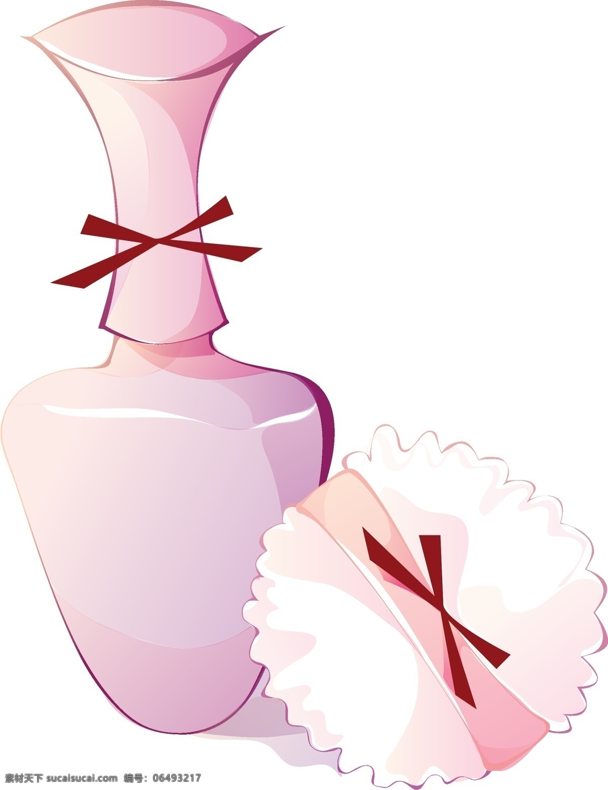 矢量 粉色 花瓶 元素 唯美 粉色花瓶 ai元素 免扣元素