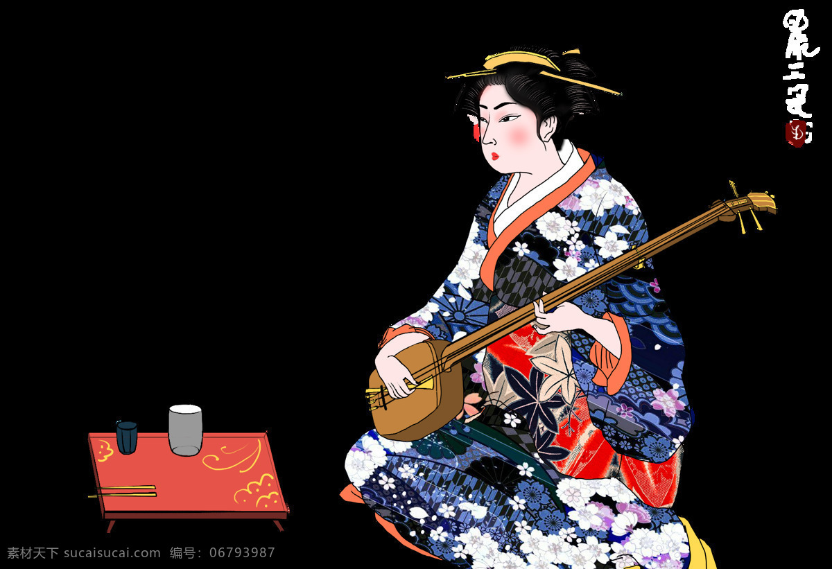 日式 浮世绘 传统 插画 海报 png格式