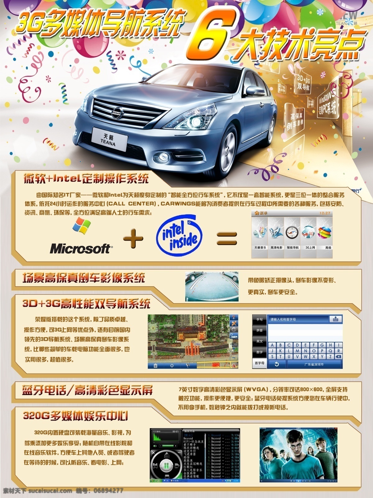 新 天籁 介绍 展板 广告设计模板 活动 金色 气球 汽车 日产 性能 展板模板 源文件 其他展板设计