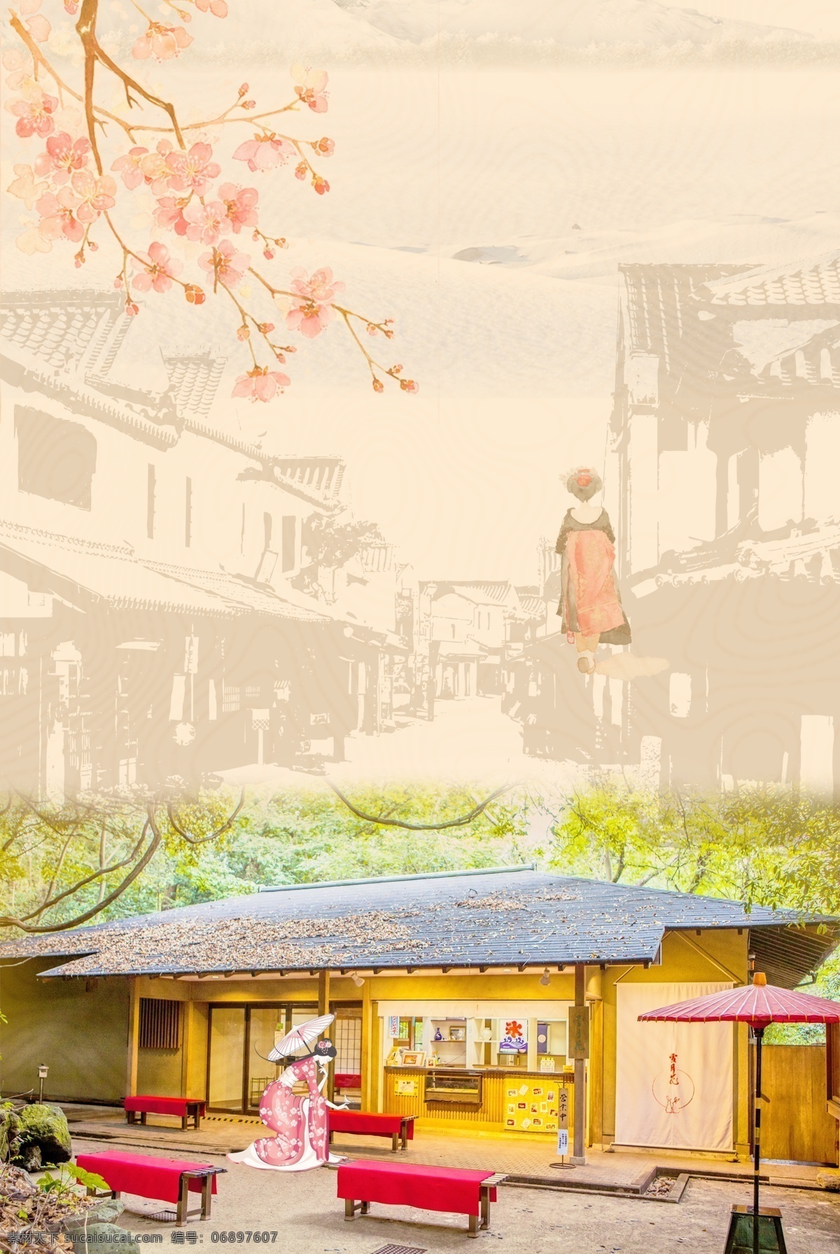 创意 日本旅游 海报 背景 日本背景 日本旅游背景 日本旅游攻略 日本旅游景点 日本旅游路线