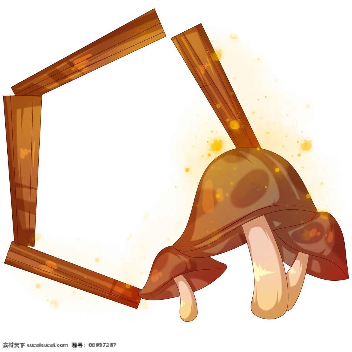 手绘 蘑菇 边框 插画 新鲜的蘑菇 卡通插画 手绘插画 边框插画 框子 框架 框框 蘑菇的边框