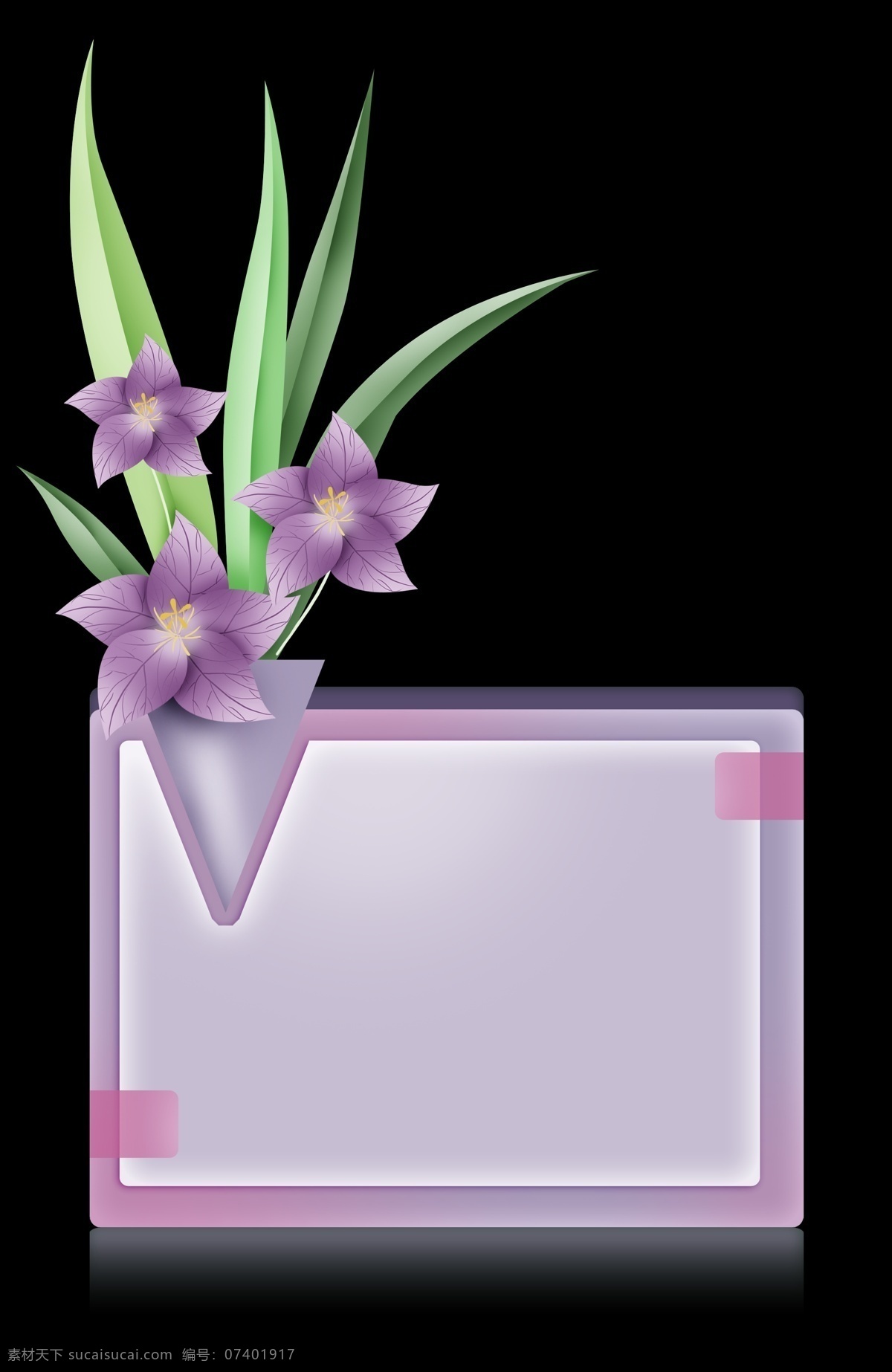 春天 紫色 花朵 文字 框 花卉文本框 立体 标题 紫色花朵 花朵提示框