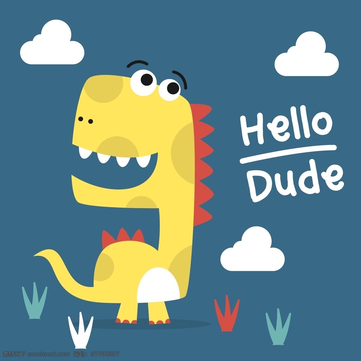 黄色 恐龙 q 仔 矢量图 卡通 可爱 儿童手绘图 动物背景图案 画芯装饰 抱枕设计 矢量素材 恐龙图片下载 卡通动物 恐龙q仔