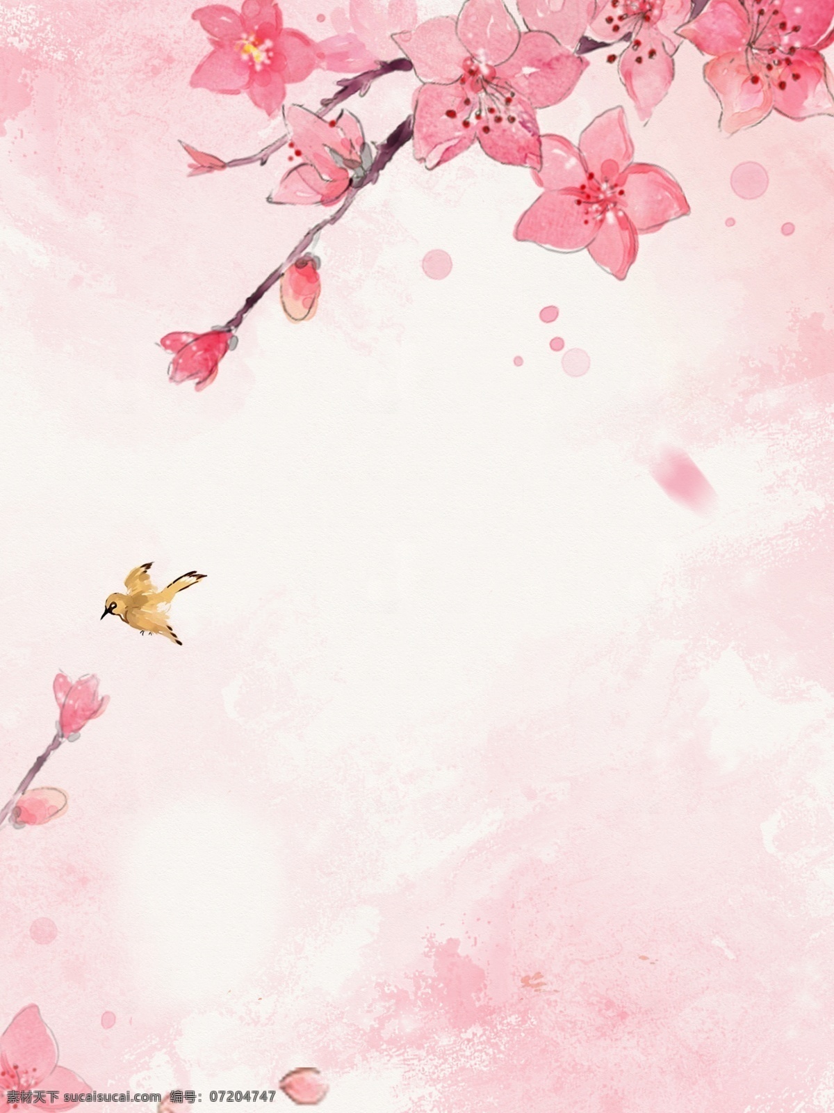 花朵 粉色 花苞 花瓣 小鸟 广告 背景 粉色花朵 展架背景素材