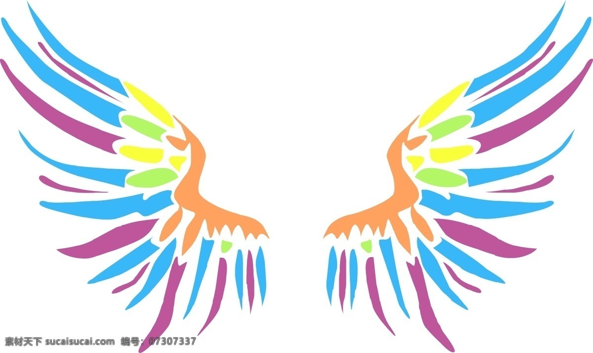 手绘 图标 元素 彩色 翅膀 logo 手绘logo 翅膀logo 手绘图标 图标元素 扁平图标