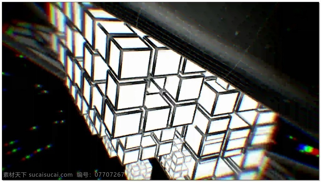 简约 黑白 立体 方块 视频 高清视频素材 视频素材 动态视频素材 几何 黑白色