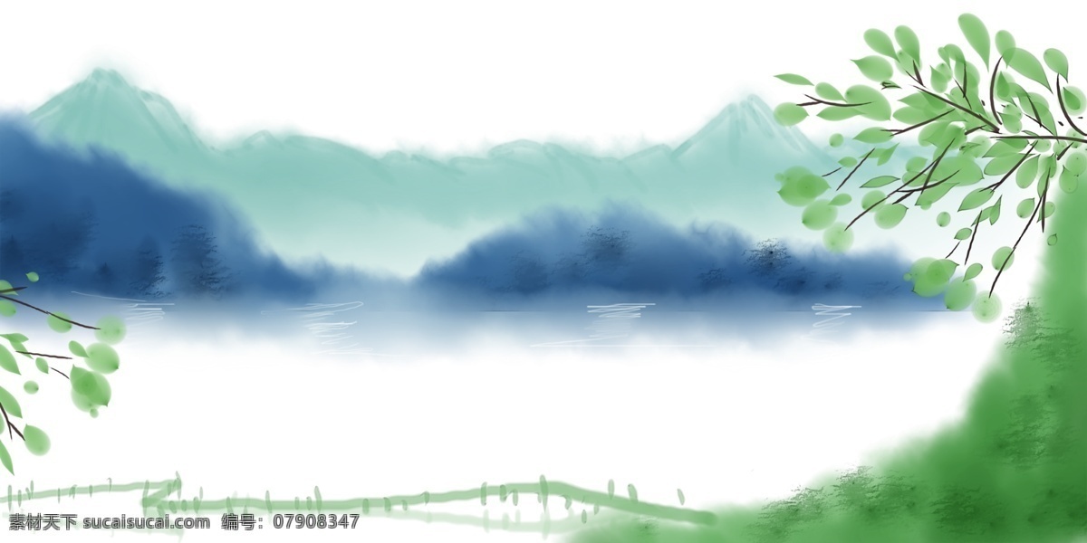 水彩山脉 水墨 山水 水彩 山河 日出 日落 船舶 小船 河流 已经 新中式 简中式 广告 迷雾 山脉 山峰 国画 大师 艺术 湖泊 红日 油画 绿水 绿山 绿树