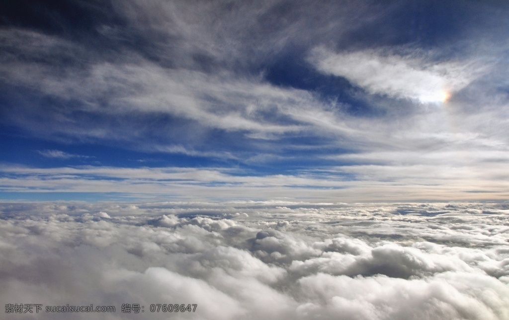 飞机 云层 傍晚 天上 平流层 蔚蓝 天空 云海 自然景观 自然风景