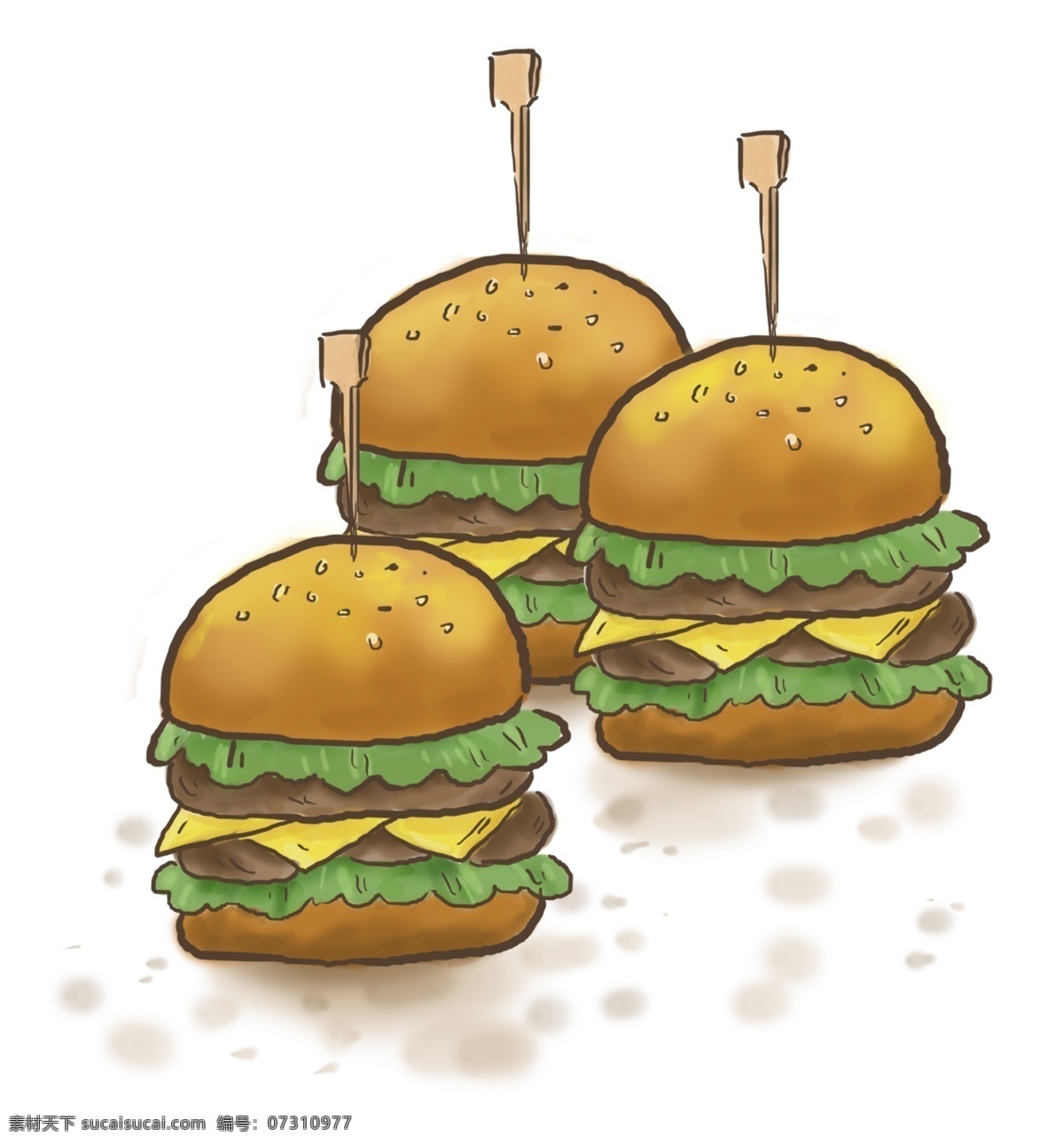 食物 美式 快餐 汉堡 汉堡酱 绿色生菜 洋快餐 肉块 食材 汉堡包 美餐 美食餐饮 汉堡制作 生菜