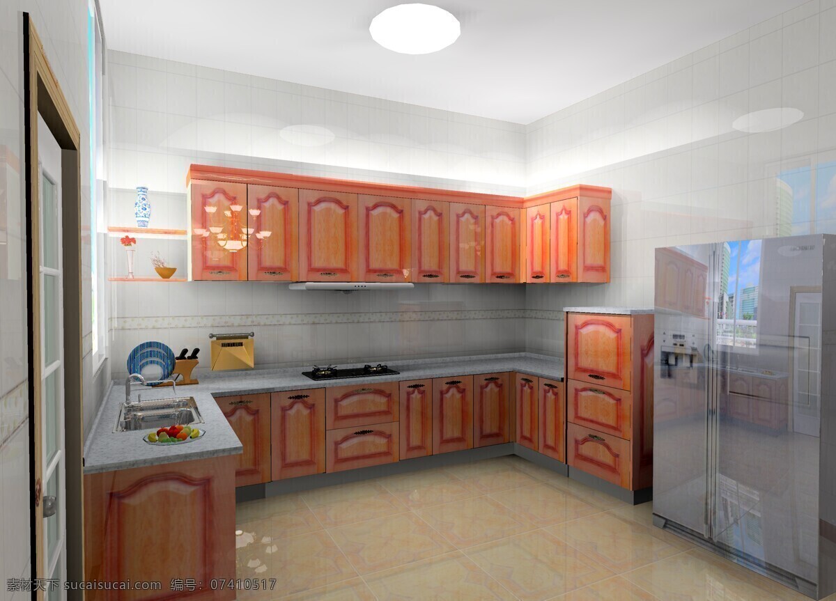 橱柜 冰箱 橱柜设计素材 刀 环境设计 欧式 实木 橱柜模板下载 水果 室内设计 装饰素材
