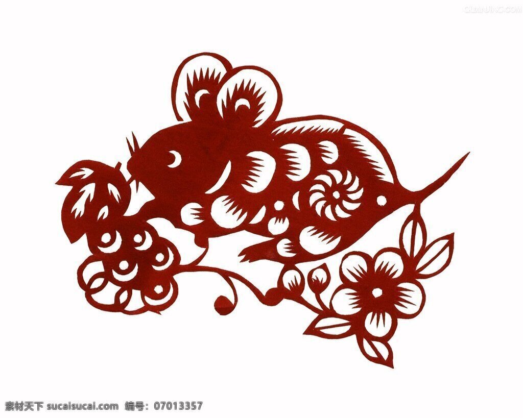 十二生肖 鼠 剪纸 生肖剪纸 十二生肖鼠 矢量图 其他矢量图