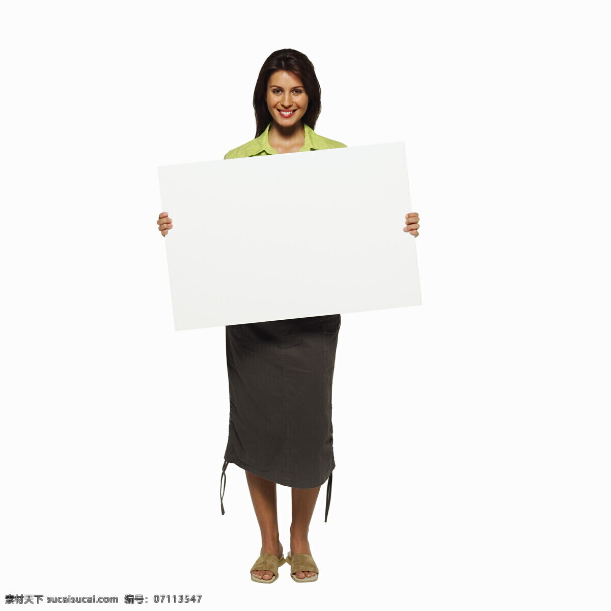 成年 女性人物 广告牌 人物广告牌 人物 手拿 白色牌 空白 空白广告牌 高清图片 女性 女人 生活人物 人物图片