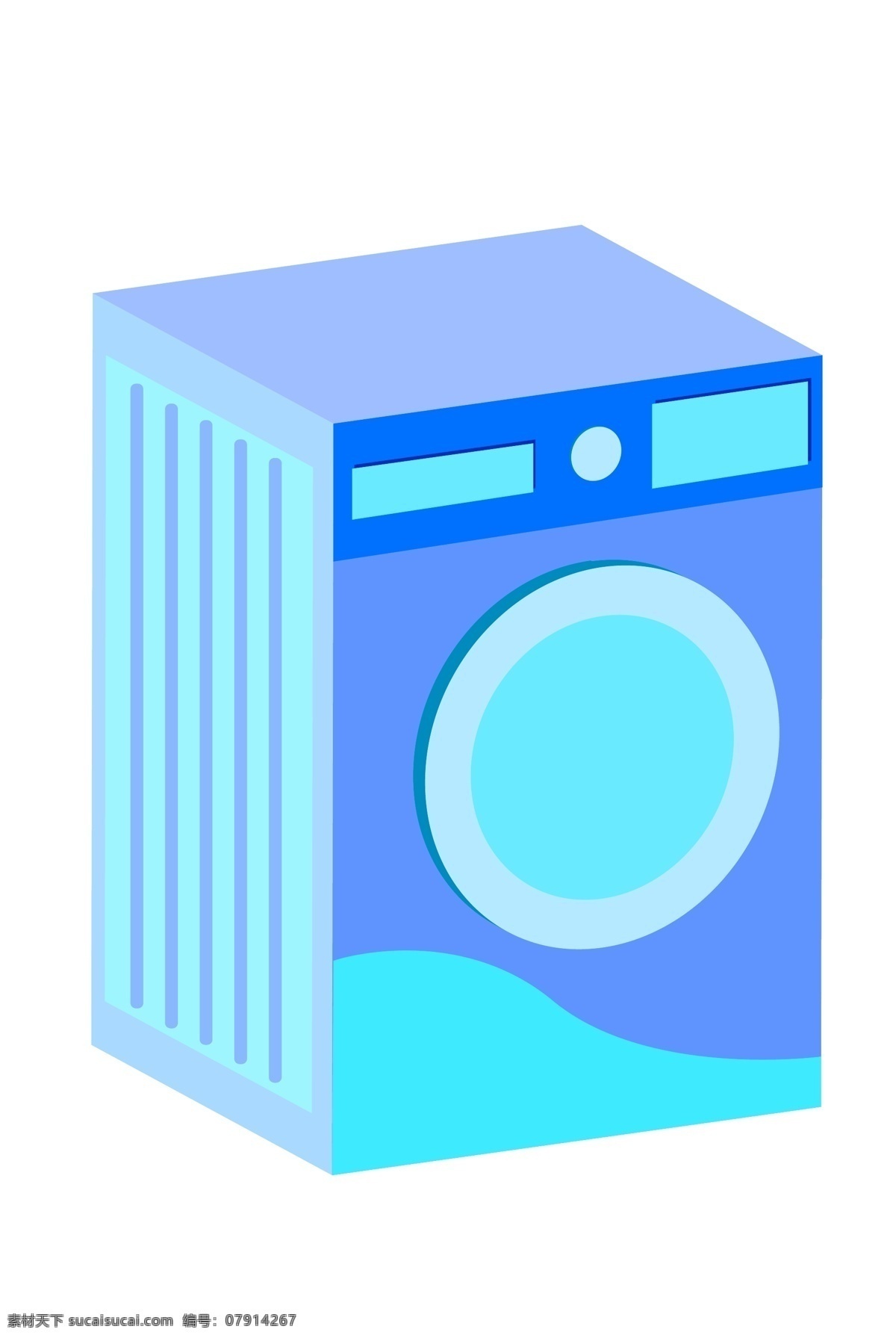 蓝色 洗衣机 插画 蓝色的洗衣机 漂亮的洗衣机 立体洗衣机 卡通洗衣机 洗衣机装饰 家电洗衣机