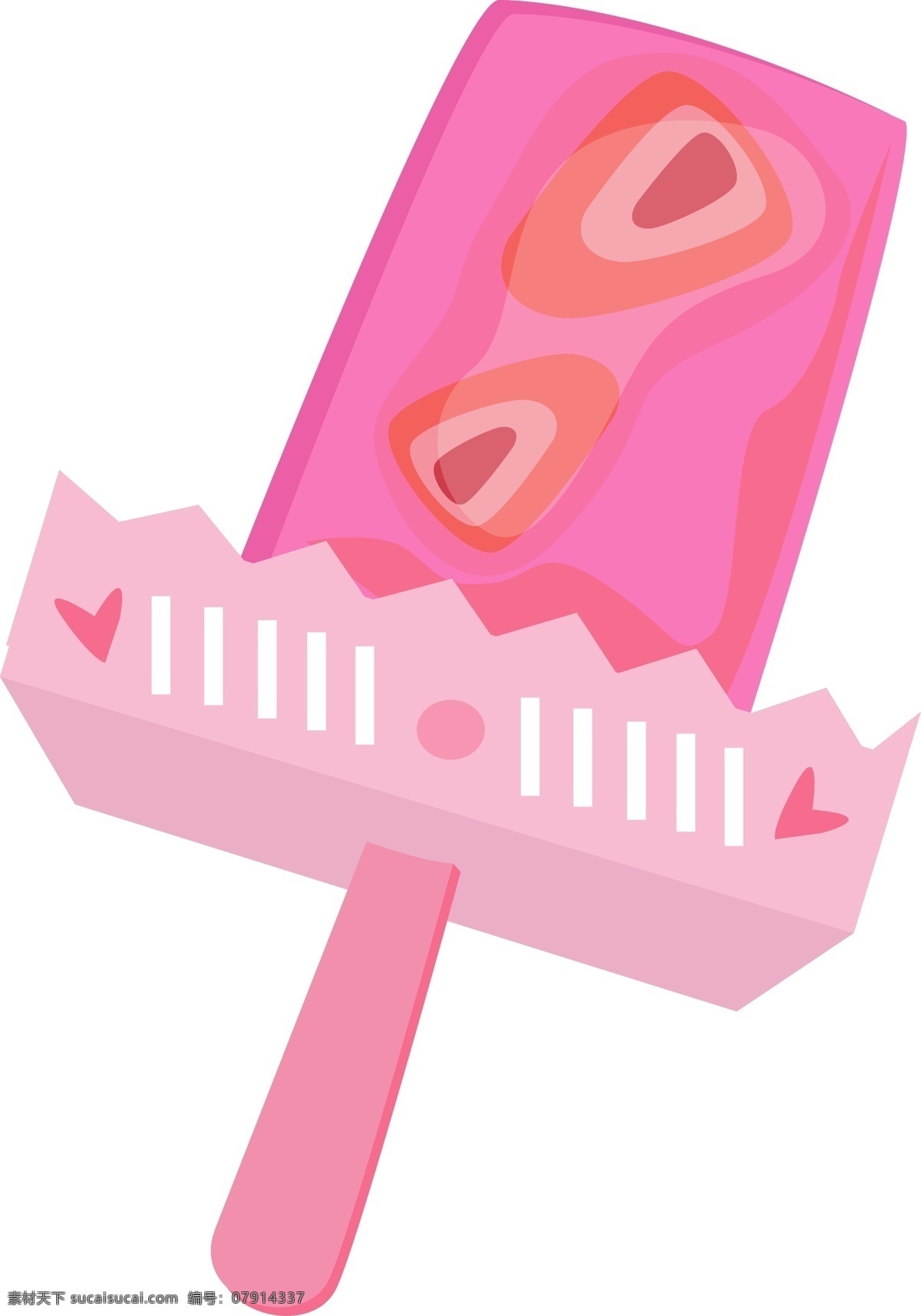粉色卡通冰棒 冰淇淋 粉色 冰棍