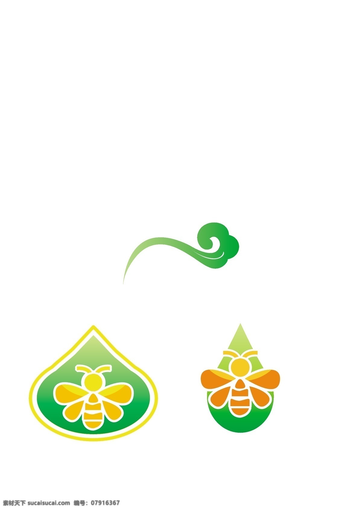 蜂蜜logo 蜂蜜 水滴 蜜蜂 祥云 吉祥纹路 矢量元素