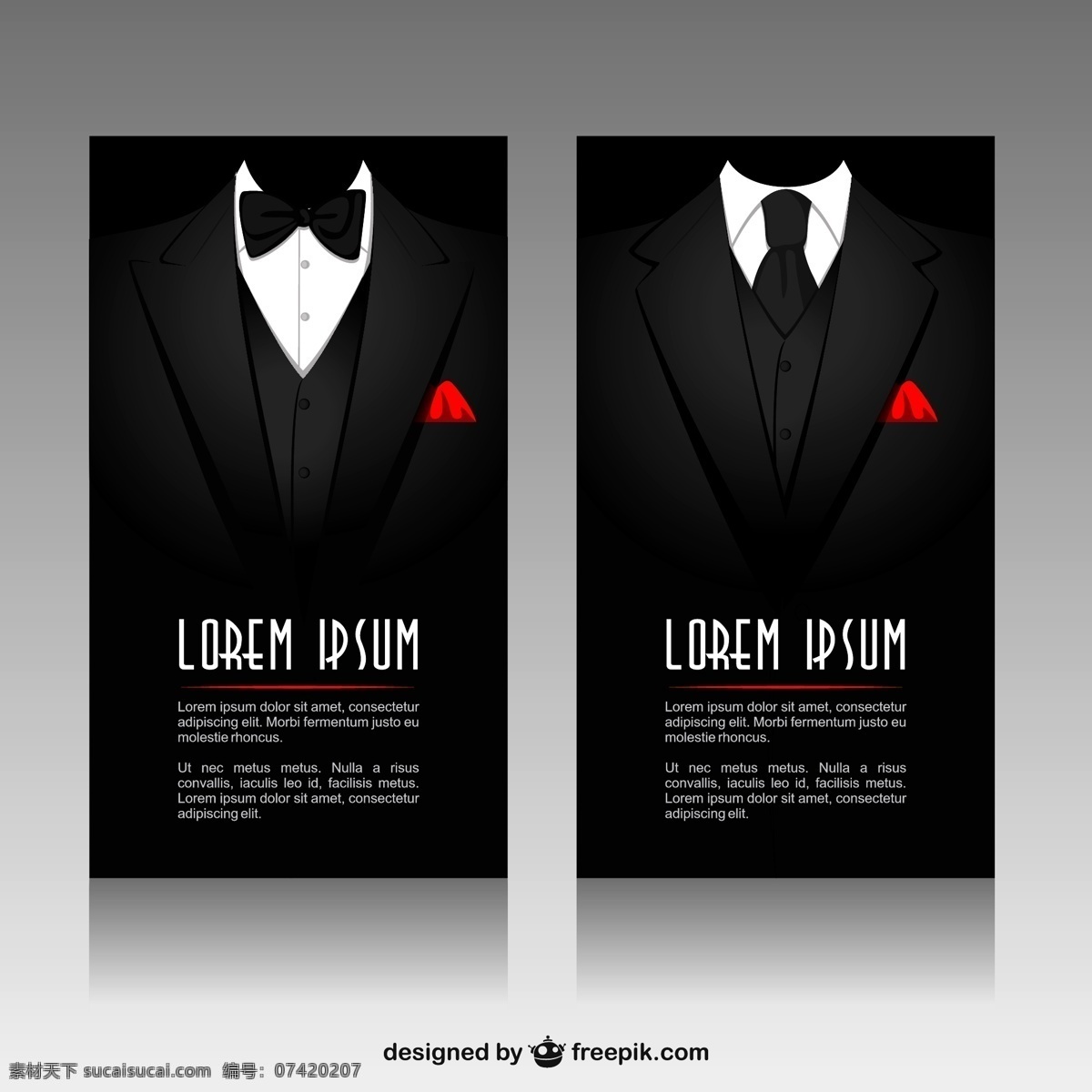 时尚 黑色 西装 卡片 领带 领结 商务 矢量图 西服 男士西装 名片卡 其他名片