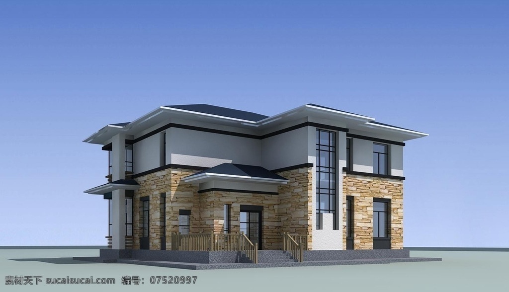 室外 建筑 模型 小别墅 制作 3d设计 室外模型 max