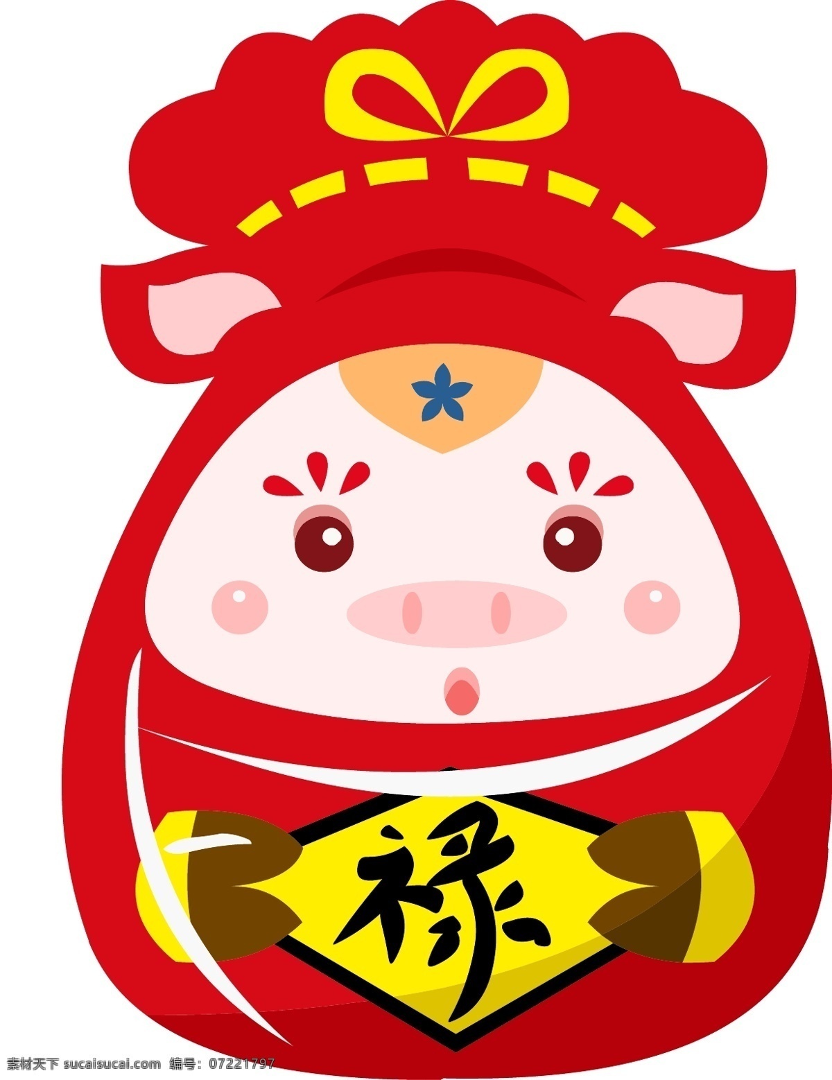 新年 福 袋 卡通 小 猪 福禄寿 福袋 猪年 卡通小猪福袋