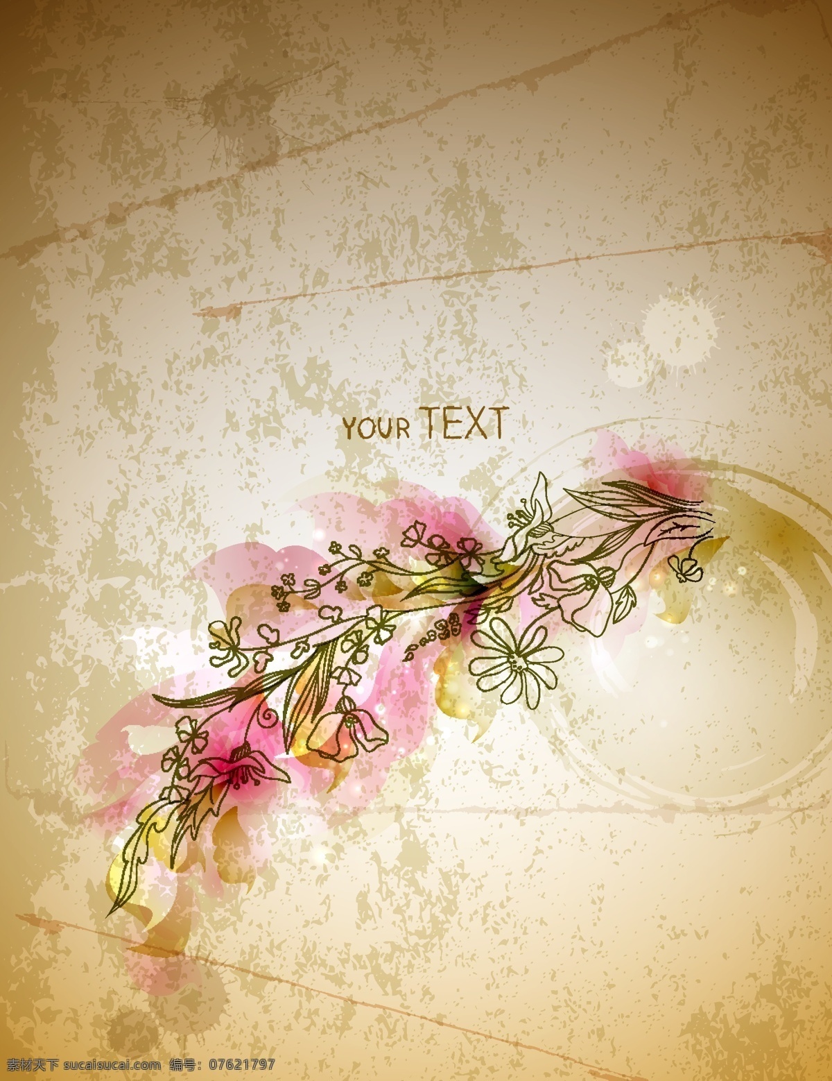 梦幻 般 植物 配置 方法 花纹矢量 设置 叶 矢量背景古 恢复 矢量图 其他矢量图