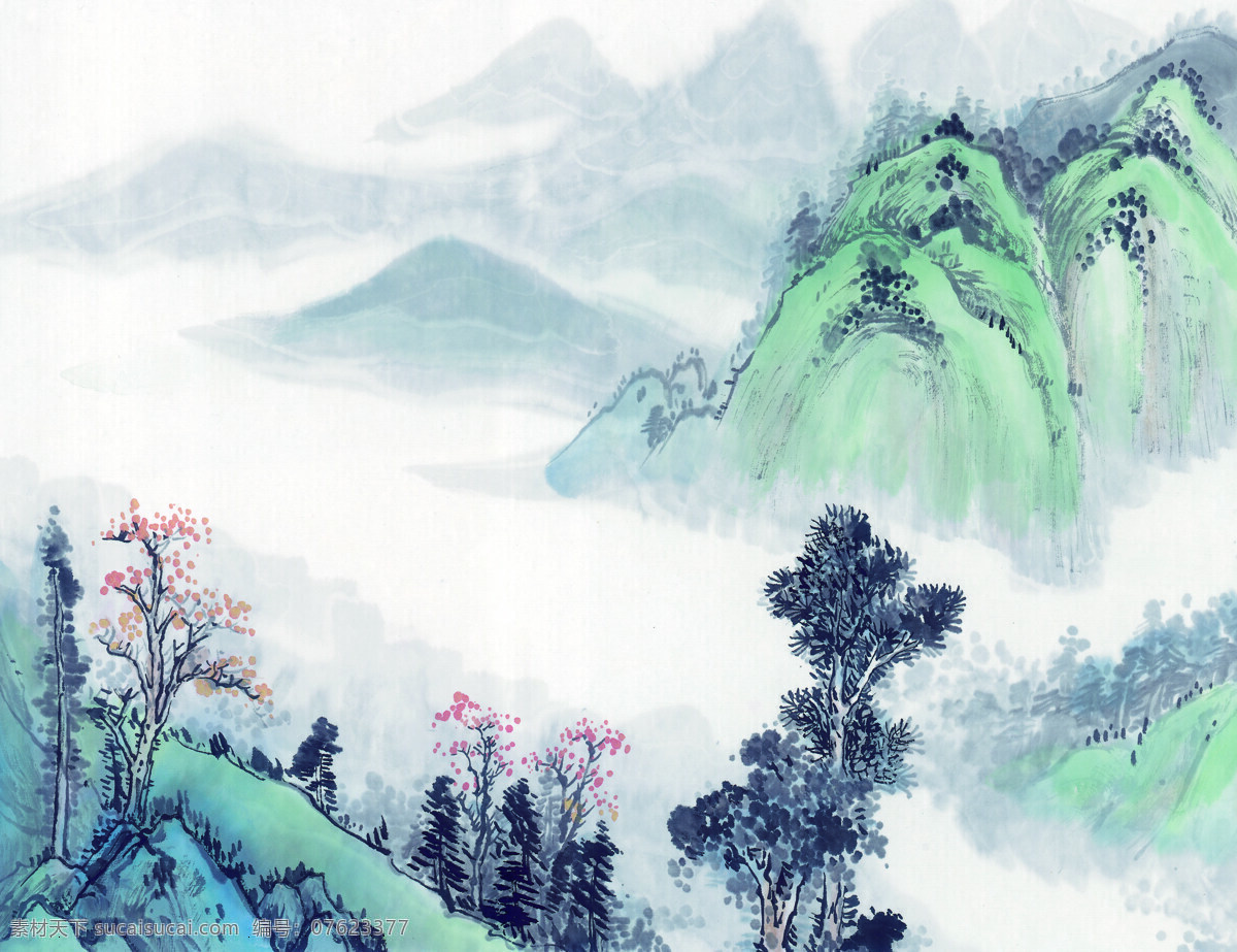 国画山水 山水 水墨 国画 中古风 古典 高清 古画 壮丽山河 文化艺术 美术绘画