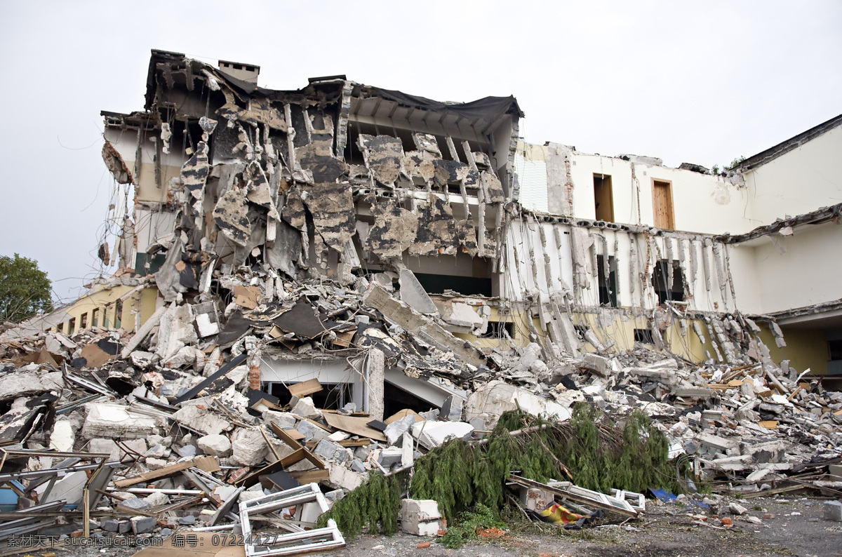 坍塌 建筑 房子 垮塌的房子 倒塌 坍塌的建筑 坍塌的房子 地震 灾难 废弃房子 废弃建筑 其他类别 环境家居