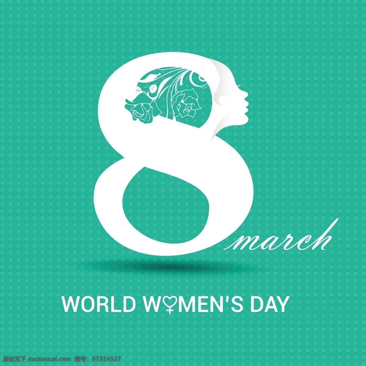 国际妇女节 绿松石背景 白色8 背景 庆祝 假日 女士 女性 自由 国际 游行 妇女 平等