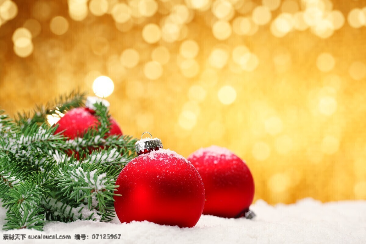 圣诞背景 精美 圣诞节 彩球 圣诞球 吊球 松枝 光斑 梦幻背景 雪花 新年素材 矢量素材 圣诞素材 节日素材 节日庆典 生活百科 黄色
