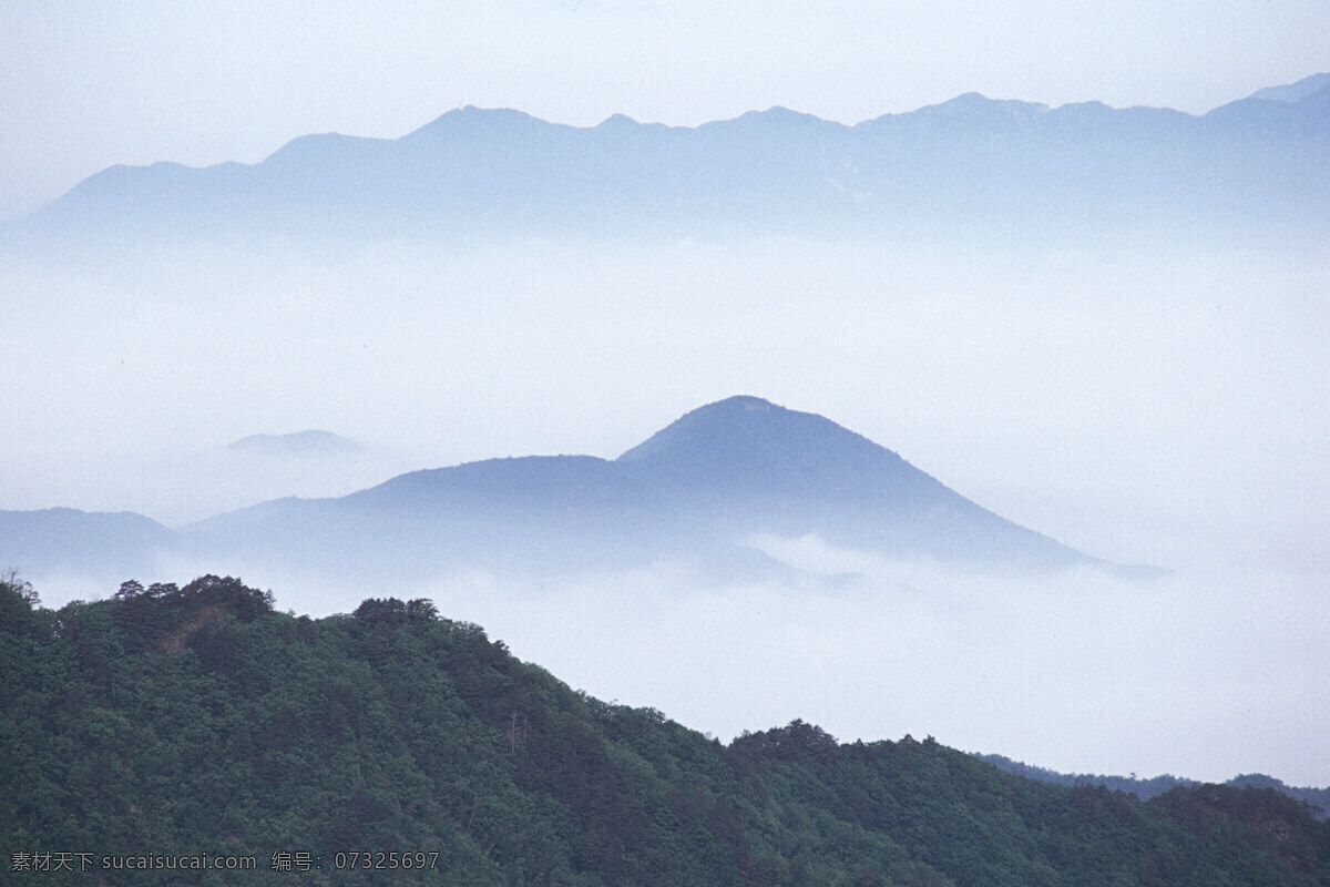 山水 剪影 山 山水风景 山水剪影 摄影图库 摄影作品 树木 仙境 云雾 山恋 云烟 自然景观 psd源文件