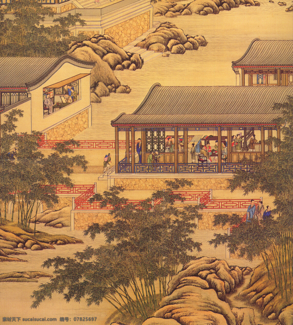 北京大观园 中国画23 设计素材 其他国画 中国画篇 书画美术 棕色
