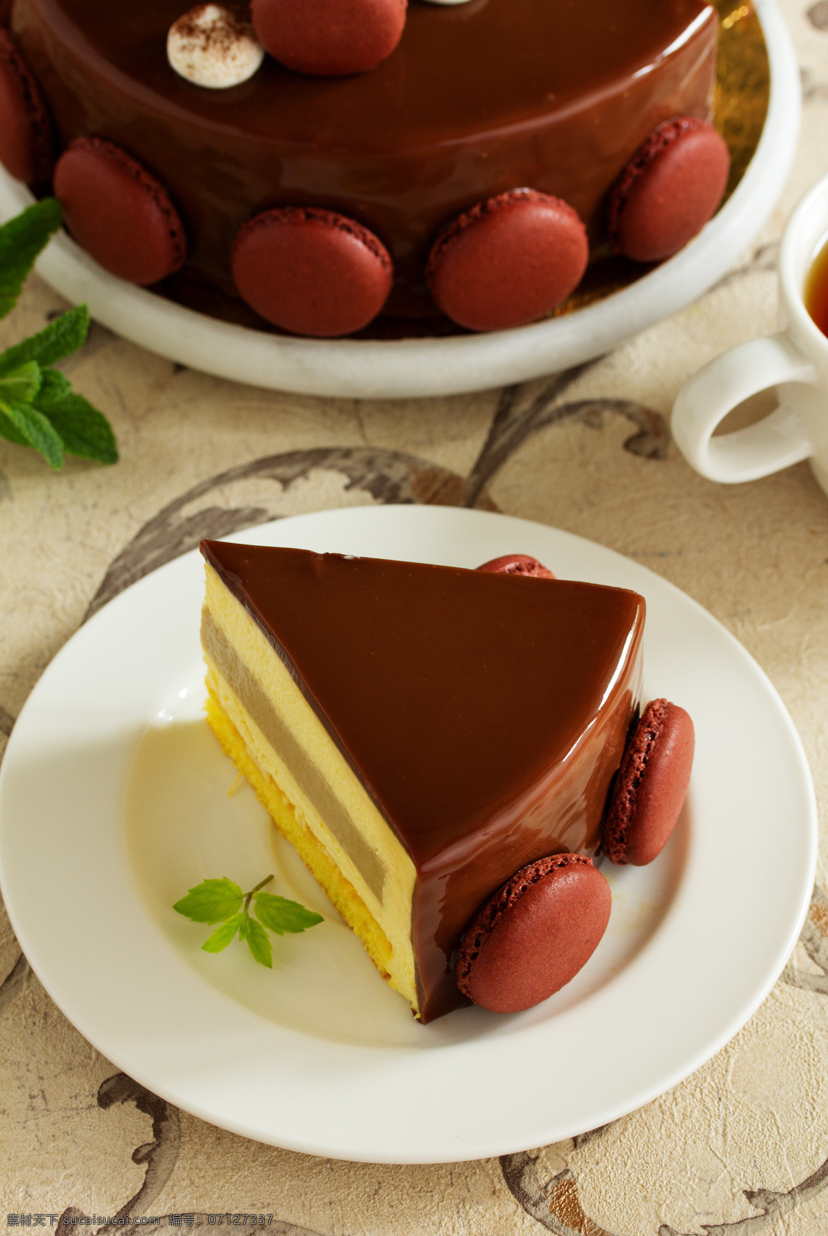美味 巧克力 蛋糕 点心 美食 巧克力蛋糕 薄荷 甜点 其他类别 餐饮美食 黑色