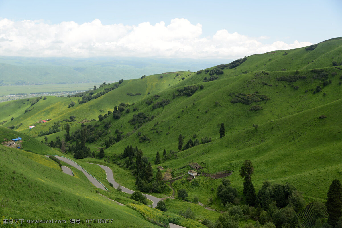 新疆 那拉提 草原 独库 公路 风景 自然景观 山水风景