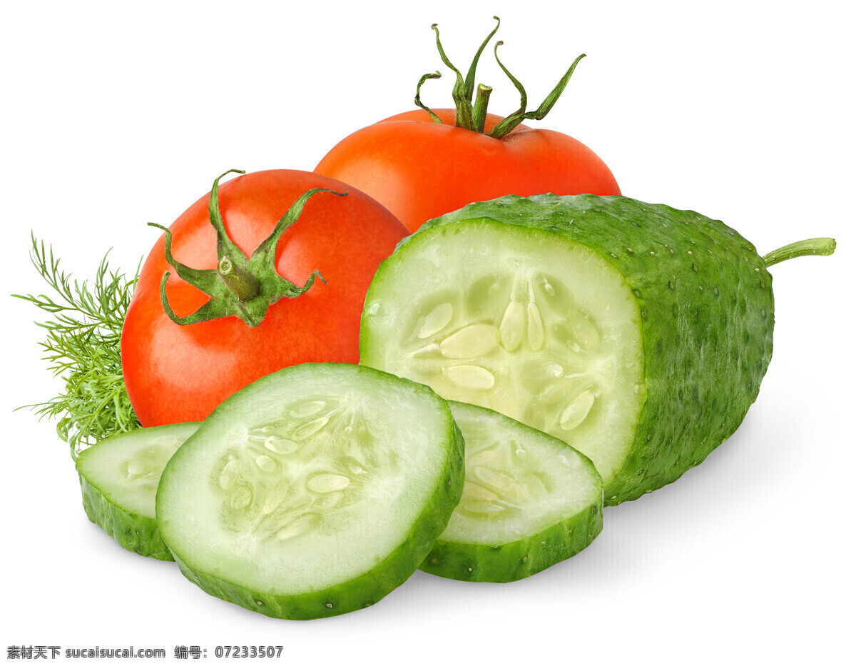 新鲜 黄瓜 番茄 西红柿 新鲜蔬菜 蔬菜摄影 蔬菜图片 餐饮美食