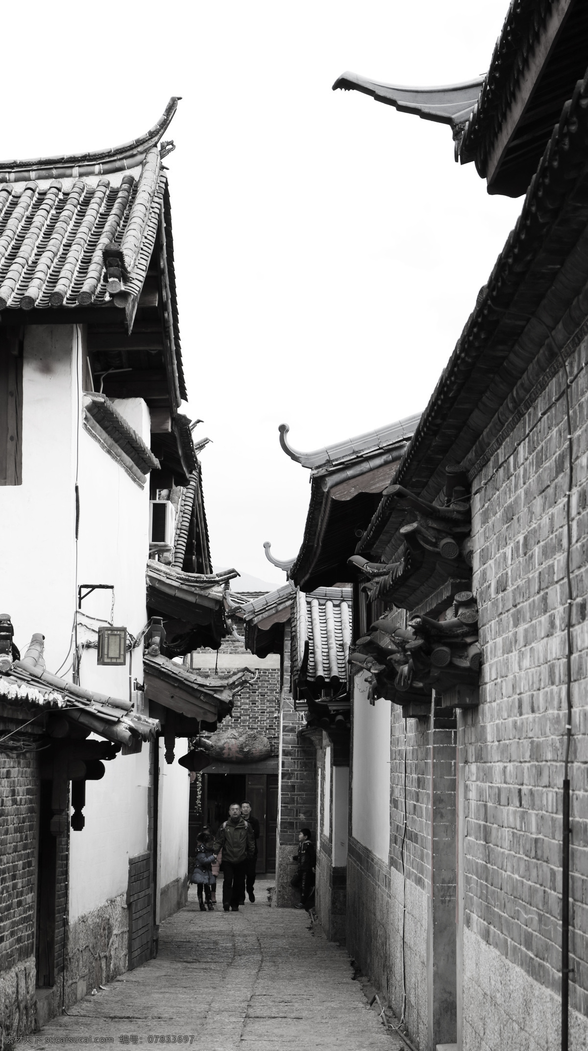 丽江小巷 云南 丽江 丽江古城 小巷 古代建筑 中国风 黑白 古巷 风景摄影 旅游摄影 国内旅游