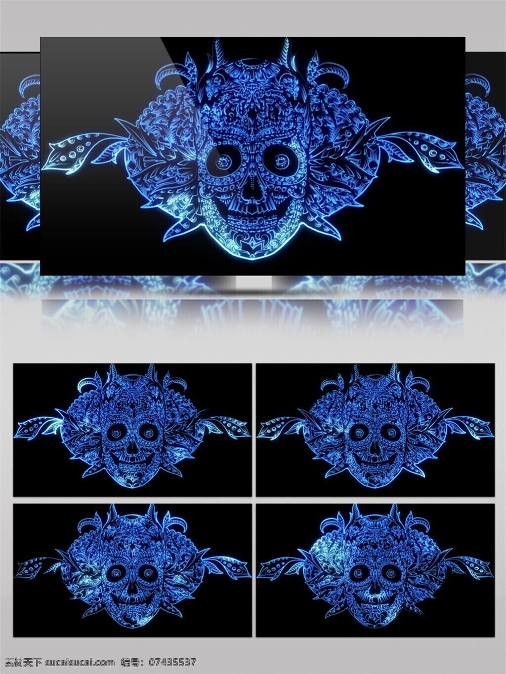 蓝色 激光 神 兽 视频 光束 唯美背景素材 舞台背景素材 led 闪烁 灯光