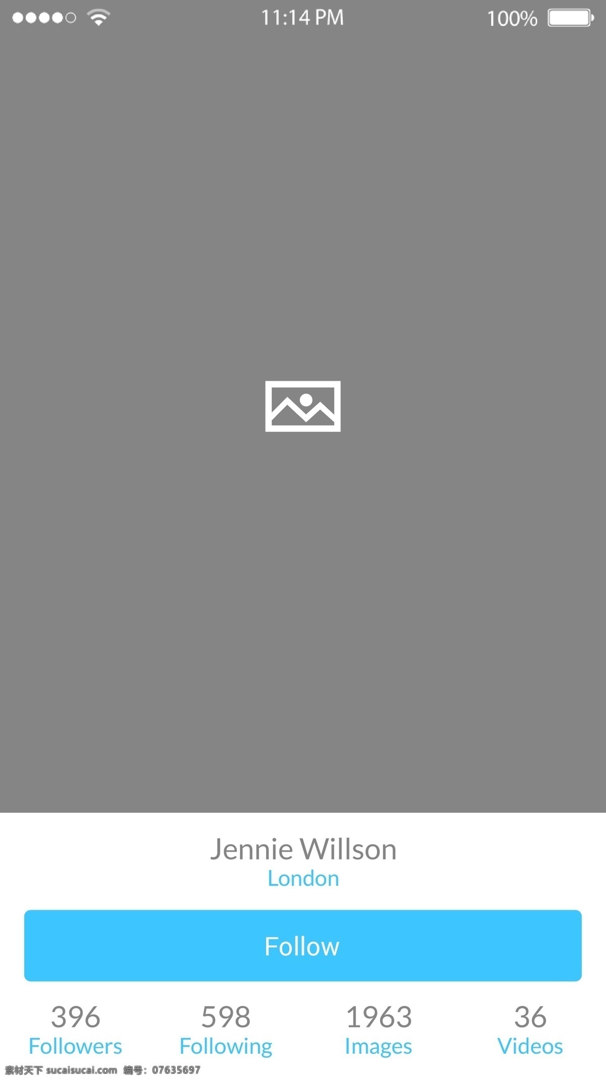 个人主页 制作 界面 app素材 扁平设计 app界面 app模板 扁平页面设计 app 扁平 模板 灰色