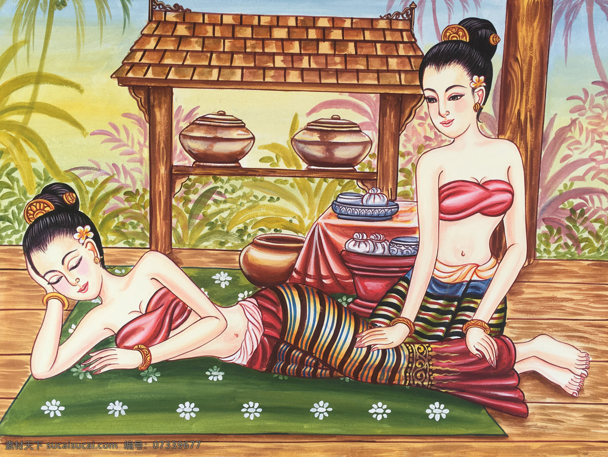 泰式按摩图 泰式按摩 美容spa 文化艺术 泰国 按摩推拿 传统文化