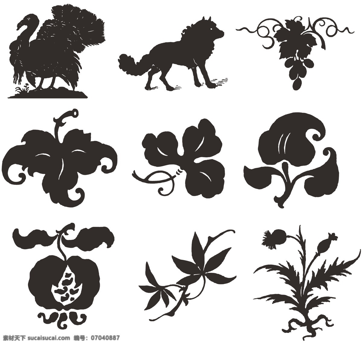 花纹 装饰 i 类 欧美 古典 线条 矢量 动物 库 欧洲古典素材 矢量素材 素描素材 线条素材 非 主流 家居装饰素材