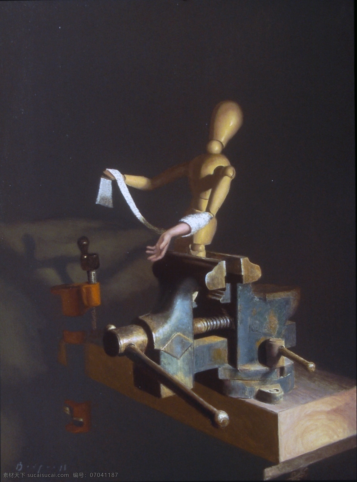 油画 木偶 人 bmp 绘画书法 机械 文化艺术 油画木偶人 创意构图 伤 包扎 家居装饰素材